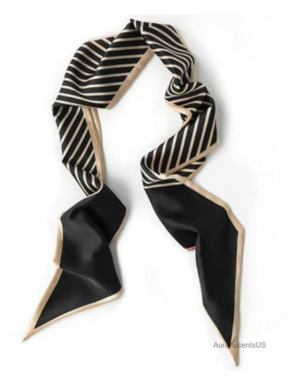 Satin Neck Scarf for Women Silky Polyester Lightweight Oblique Angle Design 59